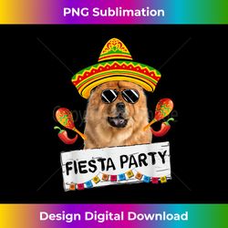 Funny Party Cute Chow Chow Dog Wearing Sombrero Sunglasses - Sublimation-Optimized PNG File - Access the Spectrum of Sublimation Artistry