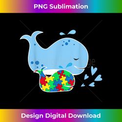 baby whale love puzzle piece cool autism awareness gift - artisanal sublimation png file - customize with flair