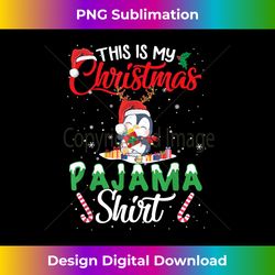 this is my christmas pajama penguins santa hat pajama - timeless png sublimation download - immerse in creativity with every design