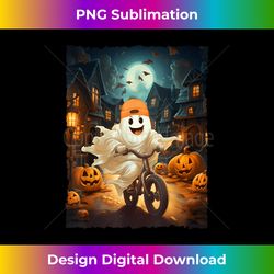 Bicycle Spooky Ghost Halloween Trick Or Treat - Contemporary PNG Sublimation Design - Access the Spectrum of Sublimation Artistry