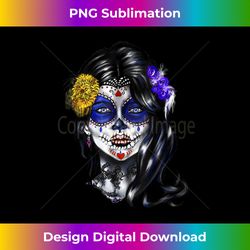 Mexican Sugar Skull Girl Halloween Dia De Los Muertos - Timeless PNG Sublimation Download - Ideal for Imaginative Endeavors