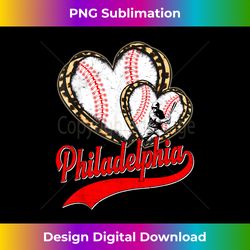 Vintage Philadelphia Baseball Leopard Heart Baseball Fans - Edgy Sublimation Digital File - Spark Your Artistic Genius