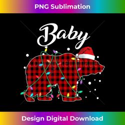 red plaid baby bear matching buffalo pajama - minimalist sublimation digital file - enhance your art with a dash of spice