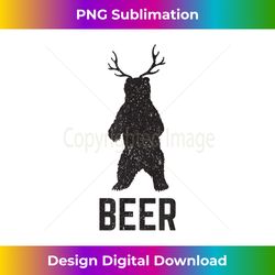 deer antlers bear beer - funny craft beer - bohemian sublimation digital download - striking & memorable impressions