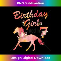 Horse Lover 7th Birthday For Girls Love Horses 7 Years Old - Innovative PNG Sublimation Design - Striking & Memorable Impressions