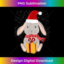 Rabbit with Christmas Package Bunny Christmas - Artisanal Sublimation PNG File - Access the Spectrum of Sublimation Artistry