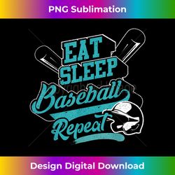 Eat Sleep Baseball Repeat - Baseball Player - Luxe Sublimation PNG Download - Reimagine Your Sublimation Pieces