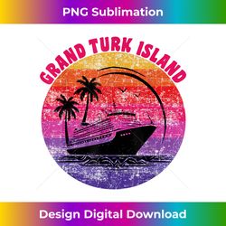 Grand Turk Island Cruise Retro Sunset Family Reunion - Minimalist Sublimation Digital File - Striking & Memorable Impressions