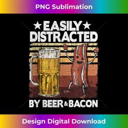 Easily Distracted By Beer & Bacon Pork Meat Grilling BBQ - Chic Sublimation Digital Download - Immerse in Creativity with Every Design