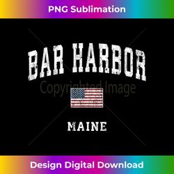 Bar Harbor Maine ME Vintage American Flag Sports Design Long Sleeve - Bohemian Sublimation Digital Download - Lively and Captivating Visuals