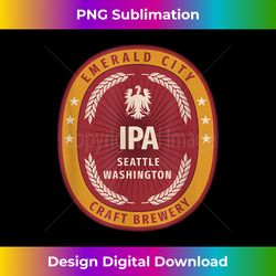 Emerald City Craft Brewery Seattle IPA Beer Logo TShirt - Classic Sublimation PNG File - Pioneer New Aesthetic Frontiers