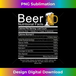 Beer Nutritional Facts - Innovative PNG Sublimation Design - Challenge Creative Boundaries