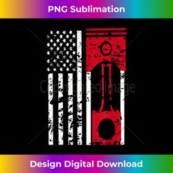 American Flag Piston Muscle Car Gears Mechanic - Sleek Sublimation PNG Download - Spark Your Artistic Genius
