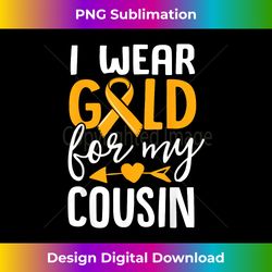 I Wear Gold For My Cousin Childhood Cancer Awareness Ribbon - Vibrant Sublimation Digital Download - Lively and Captivating Visuals