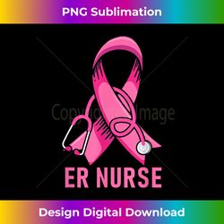 er nurse life stethoscope pink ribbon heart breast cancer - sublimation-optimized png file - reimagine your sublimation pieces