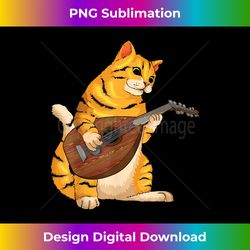 Funny Cat Playing Lute  Cool Animal Musician Lovers - Chic Sublimation Digital Download - Pioneer New Aesthetic Frontiers