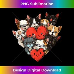 Funny Cat Heart Valentine's Day Couples Cat Kitten Lover - Crafted Sublimation Digital Download - Tailor-Made for Sublimation Craftsmanship
