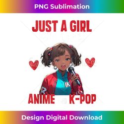 Just A Girl Who Loves Anime And K-Pop African American Afro - Sublimation-Optimized PNG File - Ideal for Imaginative Endeavors
