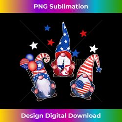 Fourth Of July Gnomes Patriotic American Flag Red White Blue - Artisanal Sublimation PNG File - Craft with Boldness and Assurance