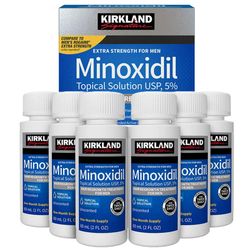 Kirkland Signature Minoxidil 5 percent Extra Strength Hair Loss Regrowth Solution Treatment for Men, (Pack of 6)