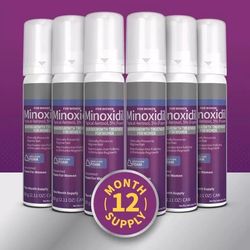 Kirkland Signature 5 percent Minoxidil Foam Hair Regrowth Treatment for Women, 6 Count 12 Month Supply
