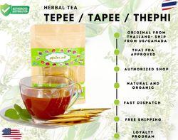 50 Tea bags - Tepee  Thephi Tea Pain Relief, Thai Herbal Tea for muscle joints pain