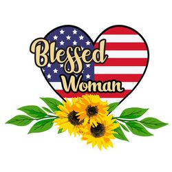 Blessed Woman Heart Flag Svg, Mothers Day Svg, Mom Svg, mom life Svg, Mothers Gift Svg Digital Download