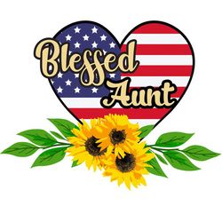 Blessed Aunt Heart Flag Svg, Mothers Day Svg, Mom Svg, mom life Svg, Mothers Gift Svg Digital Download