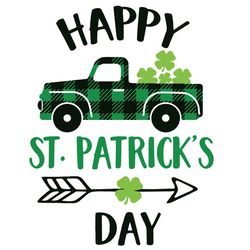 Truck Happy Patrick's Svg, St Patrick's Day Svg, Shamrock Svg, St Patricks svg, Lucky Svg File Cut Digital Download