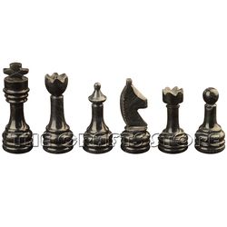 Marble & Onyx Natural Stone Hand Made Luxurious Burma Teak & Red Onyx Chess Set With Staunton Series Chess Pieces