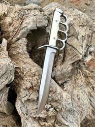 CUSTOM HANDMADE D2 TOOL STEEL HUNTING CAMPING BOWIE KNIFE SURVIVAL KNIFE