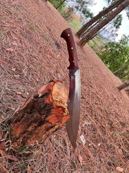 Custom Handmade D2 Tool Steel Hunting Machete Sword Camping Sword With Leather Sheath