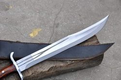 CUSTOM HANDMADE D2 TOOL STEEL COMBAT SWORD VIKING SWORD WITH LEATHER SHEATH