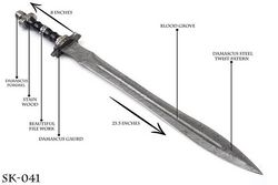 Viking, Sword Battle Ready, Custom Handmade Damascus Steel 32 Inches With Sheath