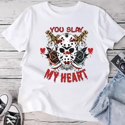 ou Slay my Heart Horror Valentines Day Shirt