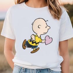Peanuts Valentines Day Charlie Brown Heart T-Shirt