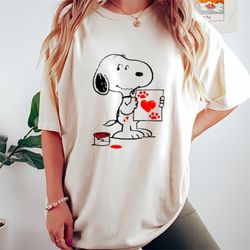Snoopy Draw Love In Valentine Day Snoopy Valentine T-shirt