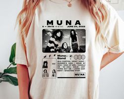 Muna Retro Tee, Homage Fan Tshirt, Muna Merch Hoodie, Muna Graphic Retro 90s Shirt, Unisex Band Music Gift for Men & Wom