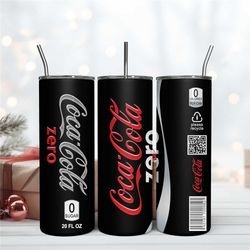 Coca Cola Zero 20Oz Tumbler Wrap, Digital Download PNG, Sublimination Design