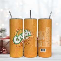 Crush Orange 20Oz Tumbler Wrap, Digital Download PNG, Sublimination Design