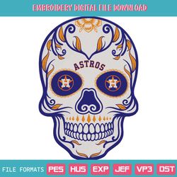Sugar Skull Houston Astros Embroidery Design Download