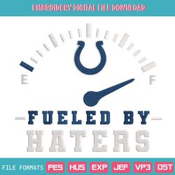 Fueled By Haters Indianapolis Colts Embroidery Design File