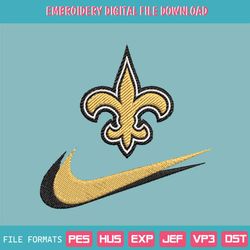New Orleans Saints Nike Swoosh Embroidery Design Download