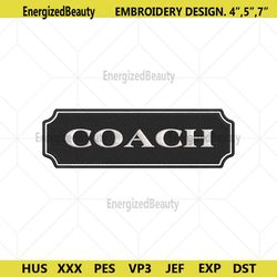 Coach Black Background Logo Embroidery Design Download File