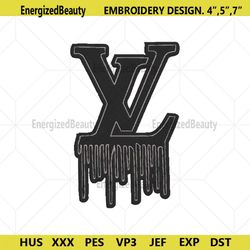 LV Black White Line Painting Logo Embroidery Design Download