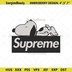 Supreme Box Black Snoopy Logo Embroidery Design Download