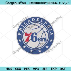 Philadelphia 76ers Logo NBA Team Embroidery Design File