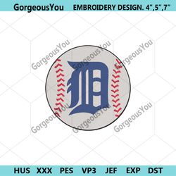 Detroit Tigers Baseball Classic Letter D Logo Machine Embroidery Design
