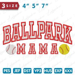 Ballpark Mama Embroidery Design, Mother's Day Embroidery Design, 5