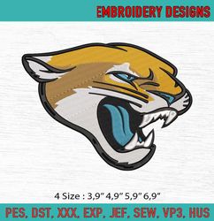 Jacksonville Jaguars NFL American Football Machine Embroidery Digitizing Design File